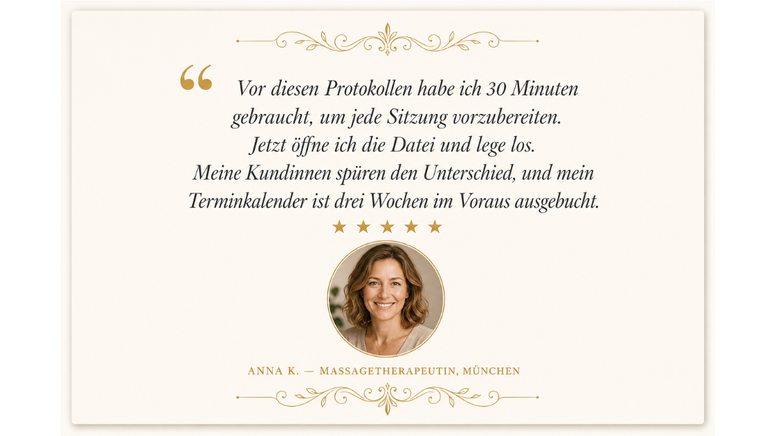 Erfahrungsbericht Anna K., Massagetherapeutin, München