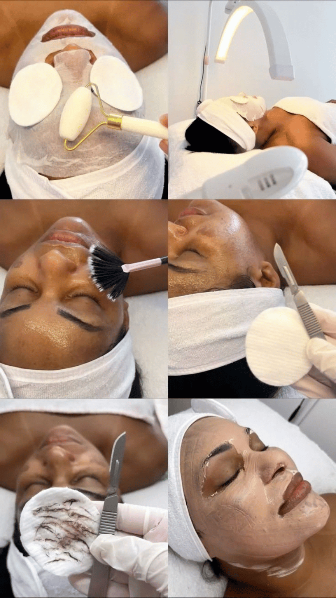 Cliente en cabine — soin du visage